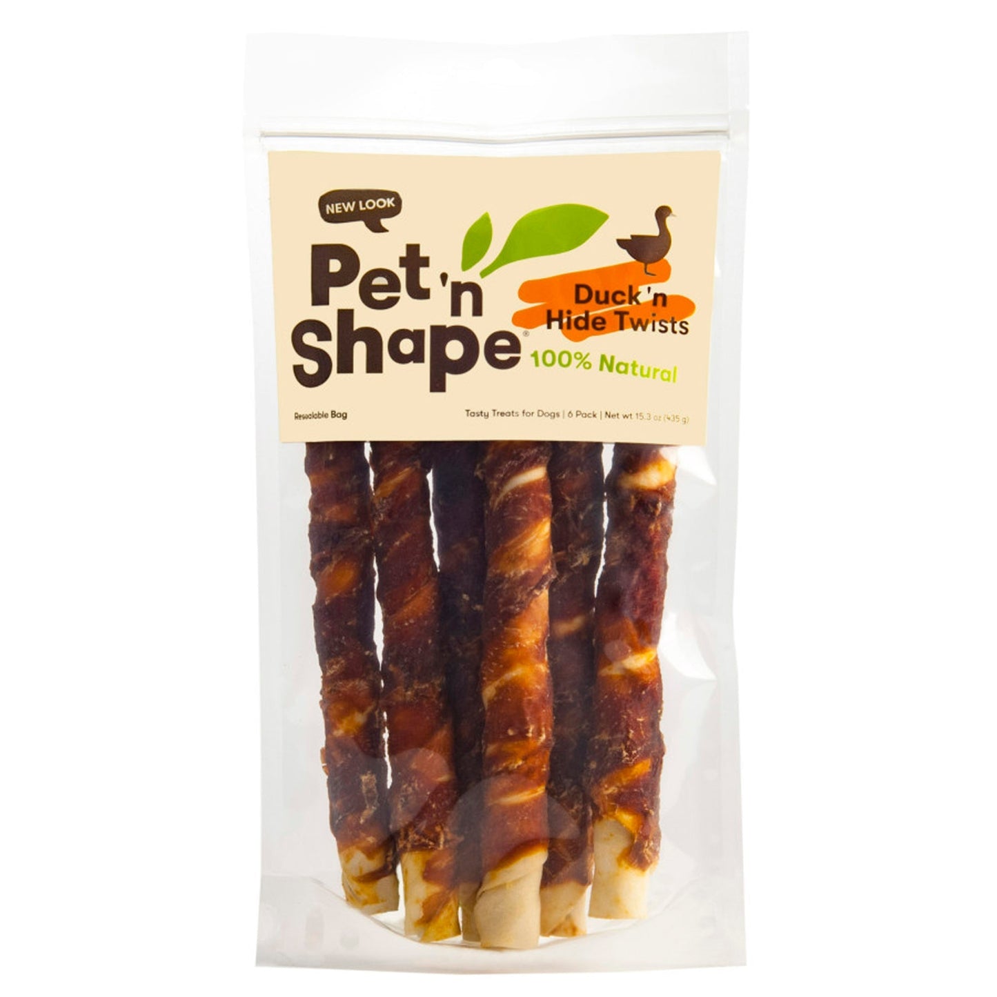 Pet 'N Shape Duck Hide Twists Dog Treats 1ea/15,3 oz, 6 pk