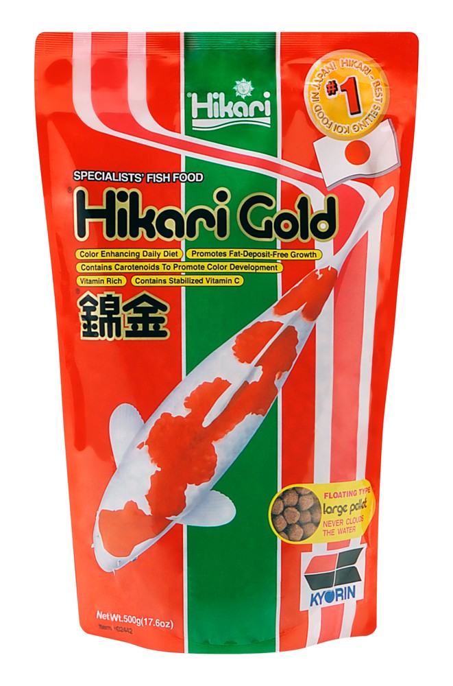 Hikari USA Gold Color Enhancing Pellet Fish Food for Koi and Pond Fishes 17,6 oz Large