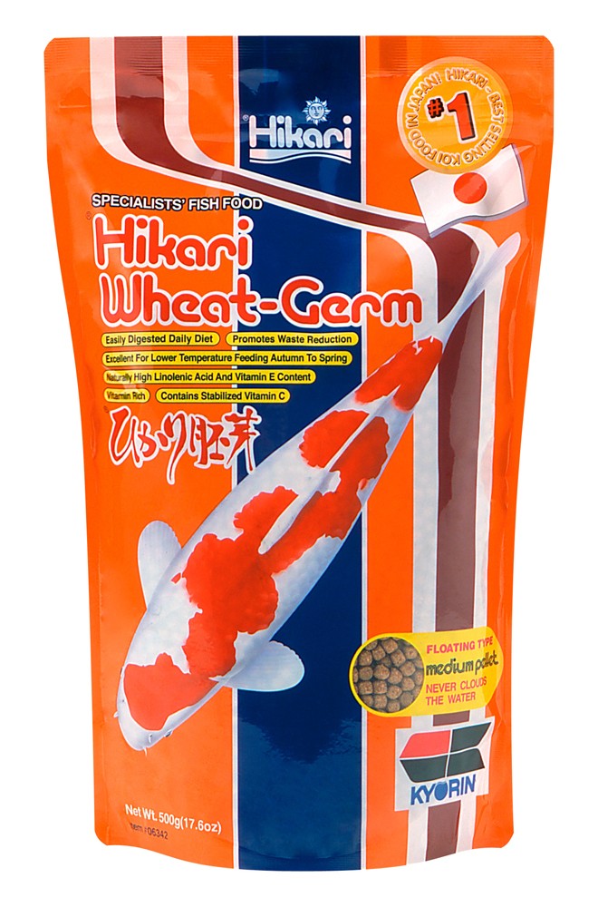 Hikari USA Wheat-Germ Floating Pellet Fish Food for Koi; Goldfish and Other Pond Fishes 17,6 oz Medium