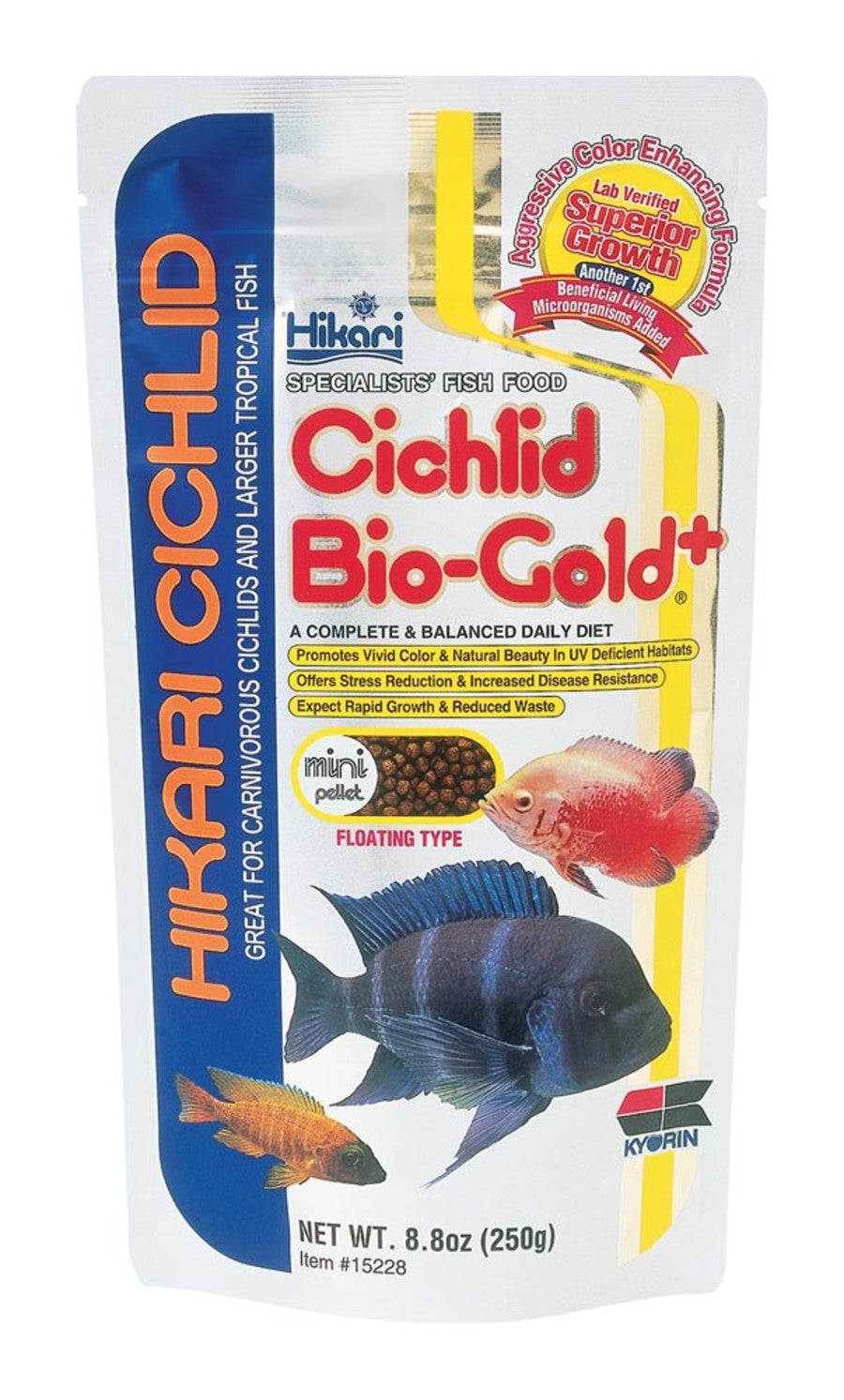 Hikari USA Cichlid BioGold Pellet Fish Food 8,8 oz Mini