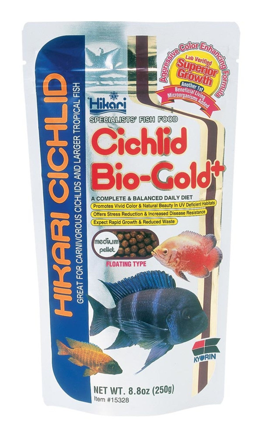 Hikari USA Cichlid BioGold Pellet Fish Food 8,8 oz Medium