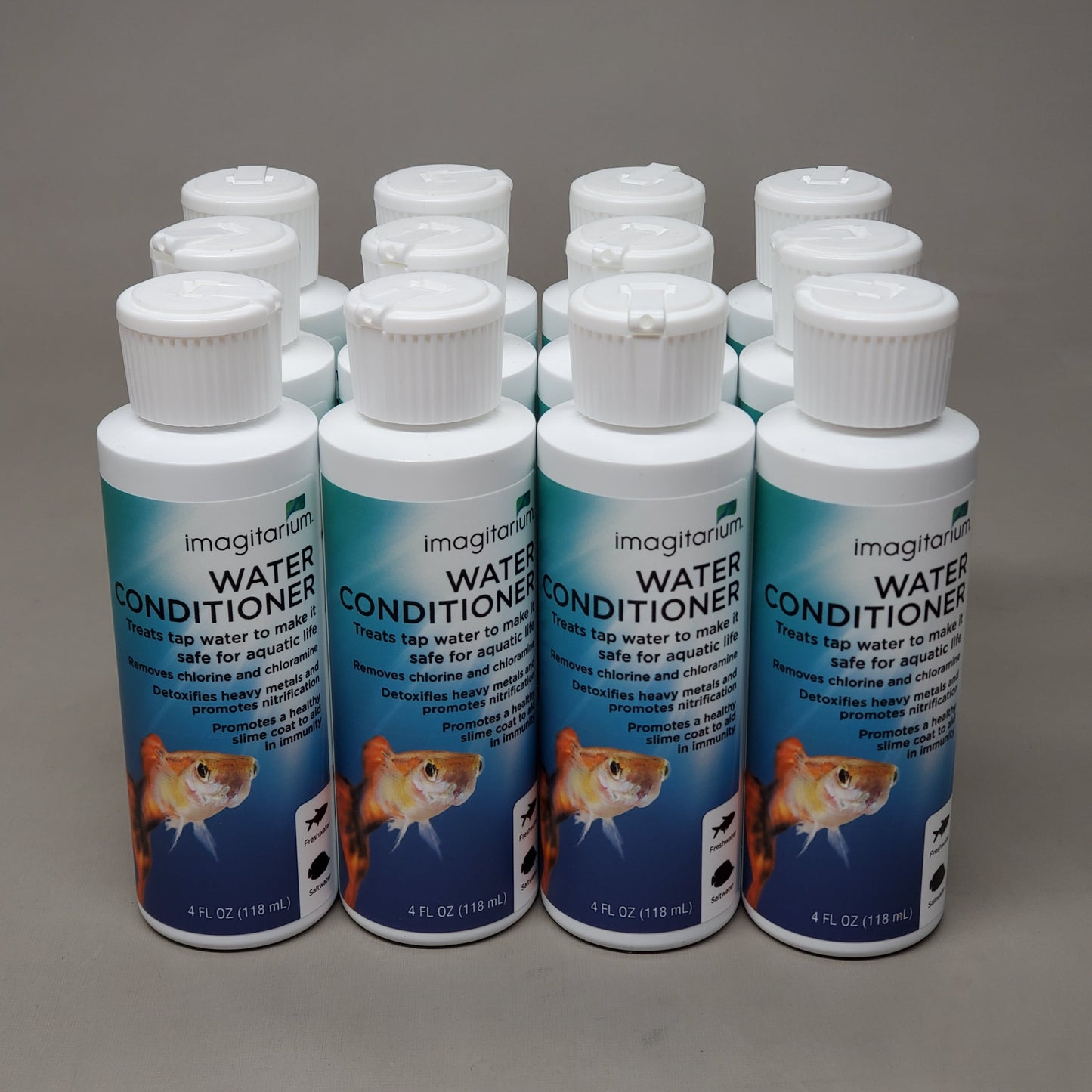 IMAGITARIUM Case of 12 Water Conditioner Treats Tap Water For Aquatic Life 4 Oz (06/25)