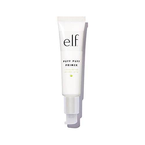 e.l.f. Puff Puff Primer, Infused with Hemp Seed Oil, Preps & Primes Skin, Non-Greasy & Fast-Absorbing Formula, 1.01 Fl Oz (30mL)
