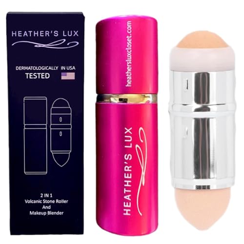 HEATHER'S LUX Face Roller, Oily Skin Control, Oil Absorbing & Makeup Blender, Shine Control, Makeup, Skincare Tool, No Blotting Paper, Reusable Volcanic Stone, Facial Massage (Bubblegum)