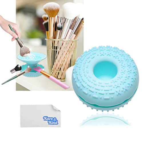 Kare & Kind 1X Makeup Brush Cleaner - Multifunctional Silicone Cosmetic Brush Holder - Handy Storage and Cleaner for All Types Make up Brushes