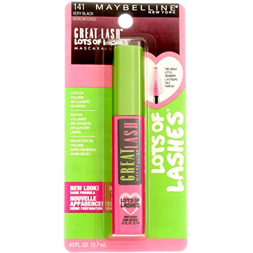 Maybelline New York Great Lash Lots of Lashes Washable Mascara, Very Black .43 Ounces (Pack of 3)