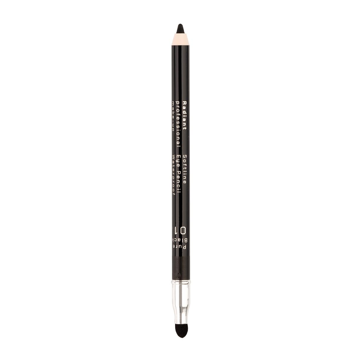 Radiant Professional Softline Waterproof Eye Pencil with Smudging Tool - Long Lasting Under Eye Liner for Women, For the Perfect Smoky Eye, Pure Black (01)