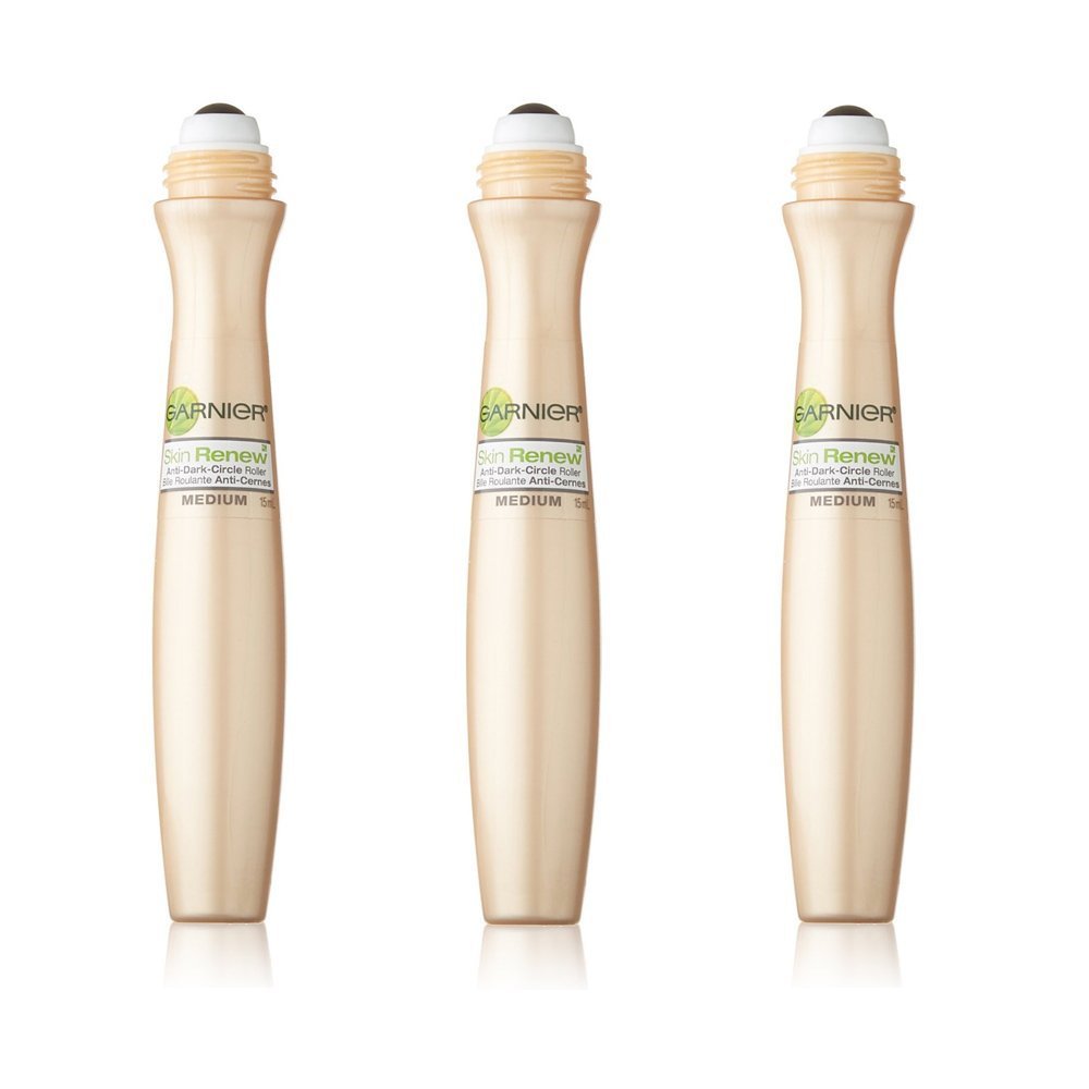 Garnier Clearly Brighter Anti-Dark Circle Eye Roller, Sheer Tint Light/Medium, 0.5 Fl Oz (15mL), 3 Count (Packaging May Vary)