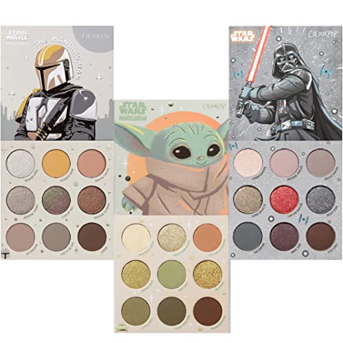 Colourpop Darth The Child Eyeshadow Palette Trio Set Bundle - Matte Shimmery Metallic Glitter Satin