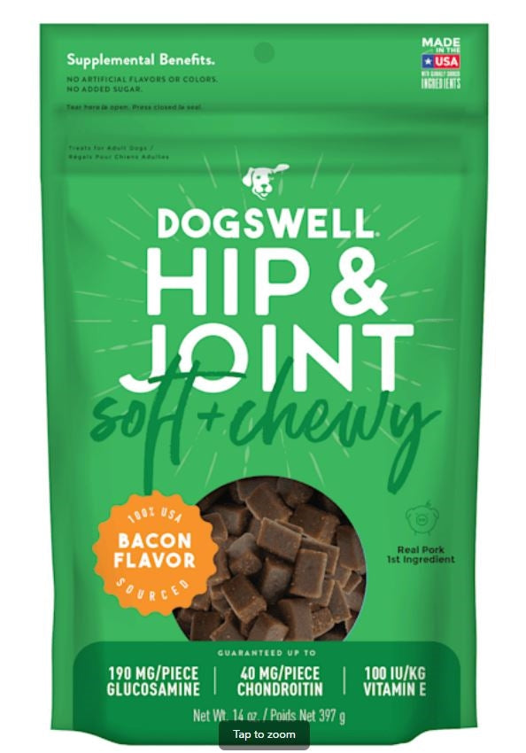 Dogswell Dog Hip Joint Soft Chew Grain Free Bacon 14oz,