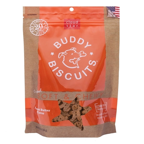 Cloud Star Original Soft and Chewy Buddy Biscuits With Peanut Butter Dog Treats; 20-Oz, Bag