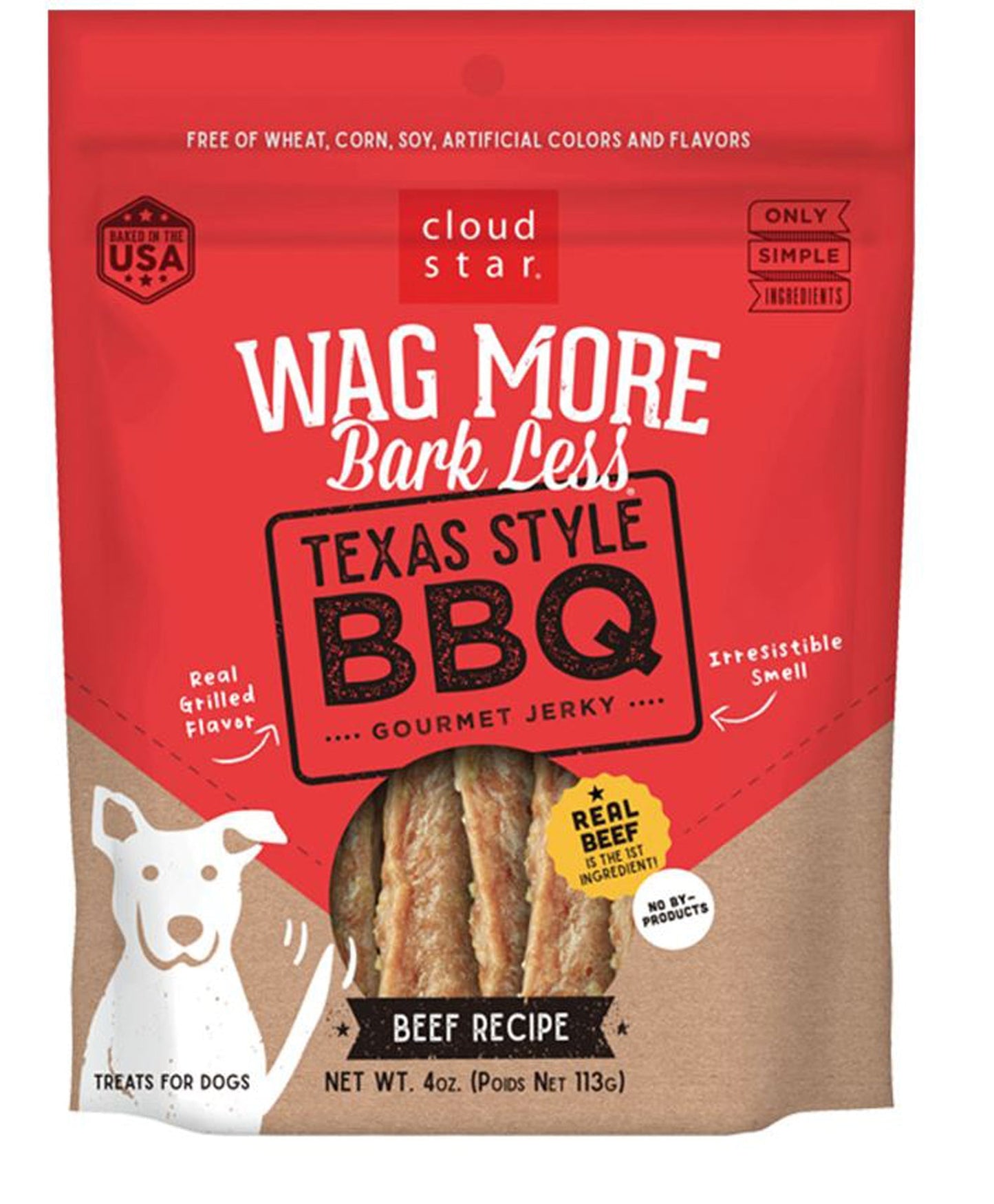 Wag More Bark Less Dog Jerky Grain Free Texas-Style Bbq 10oz,