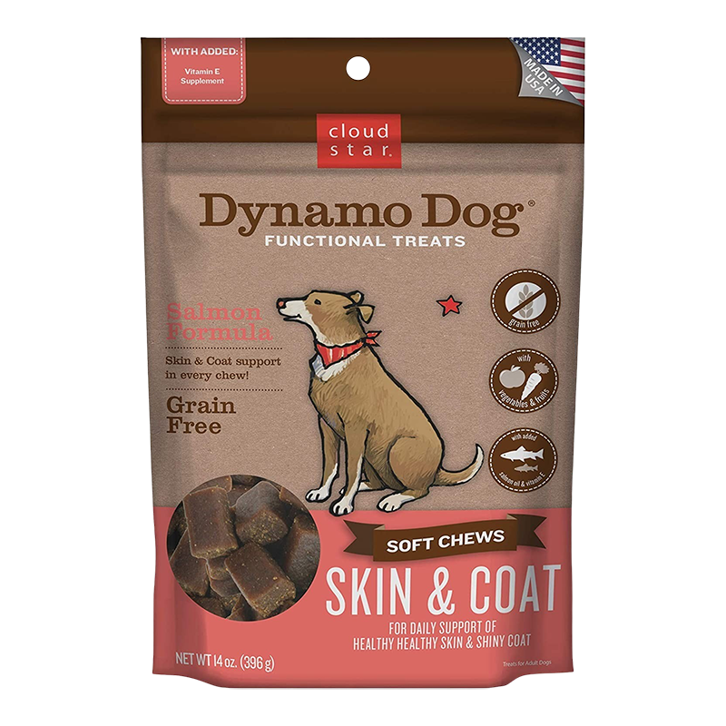 Cloud Star Dynamo Dog Skin and Coat Soft Chews Salmon Formula Dog Treats; 14oz, Bag