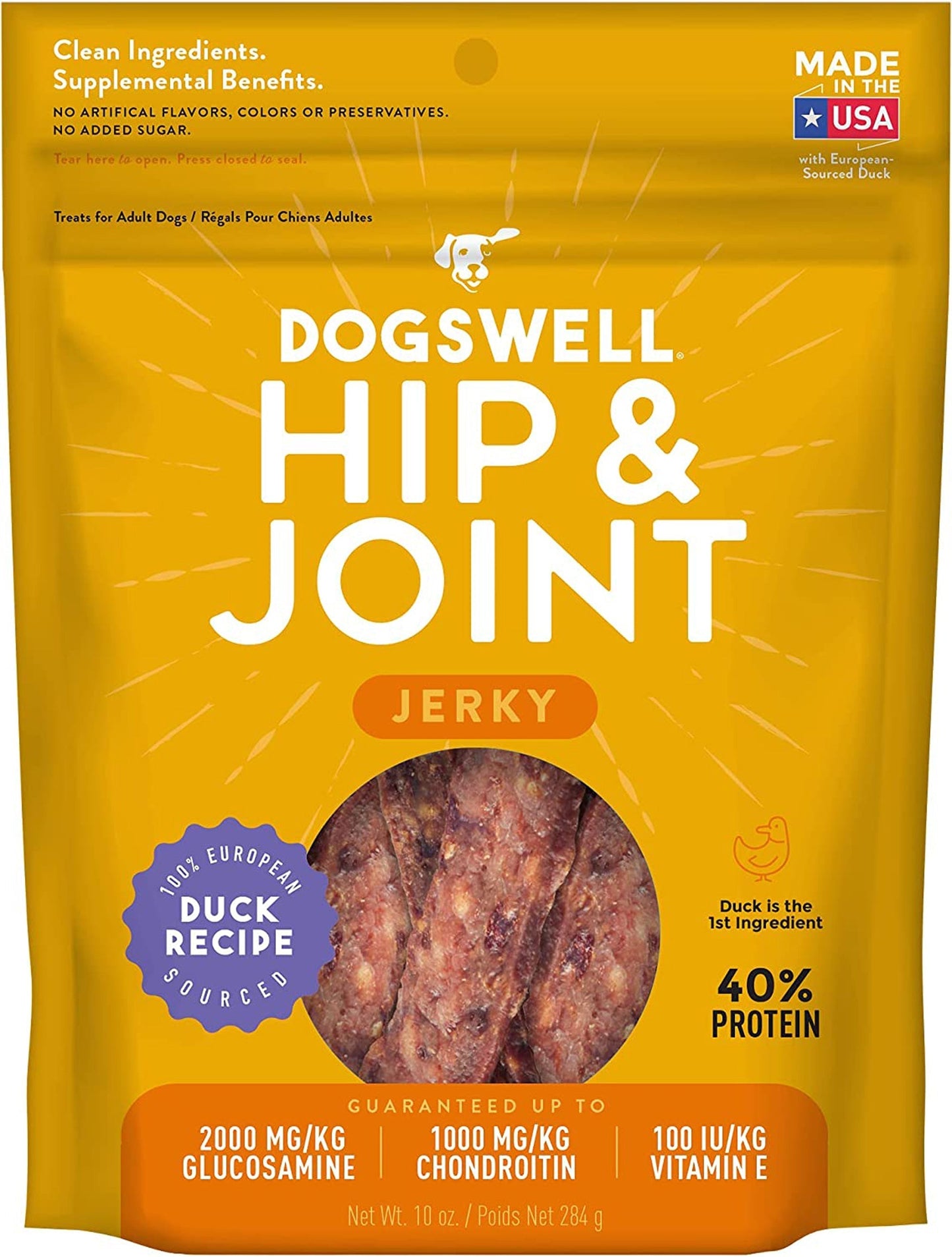 Dogswell Hip & Joint Grain-Free Jerky Dog Treat Regular Duck 1ea/10 oz