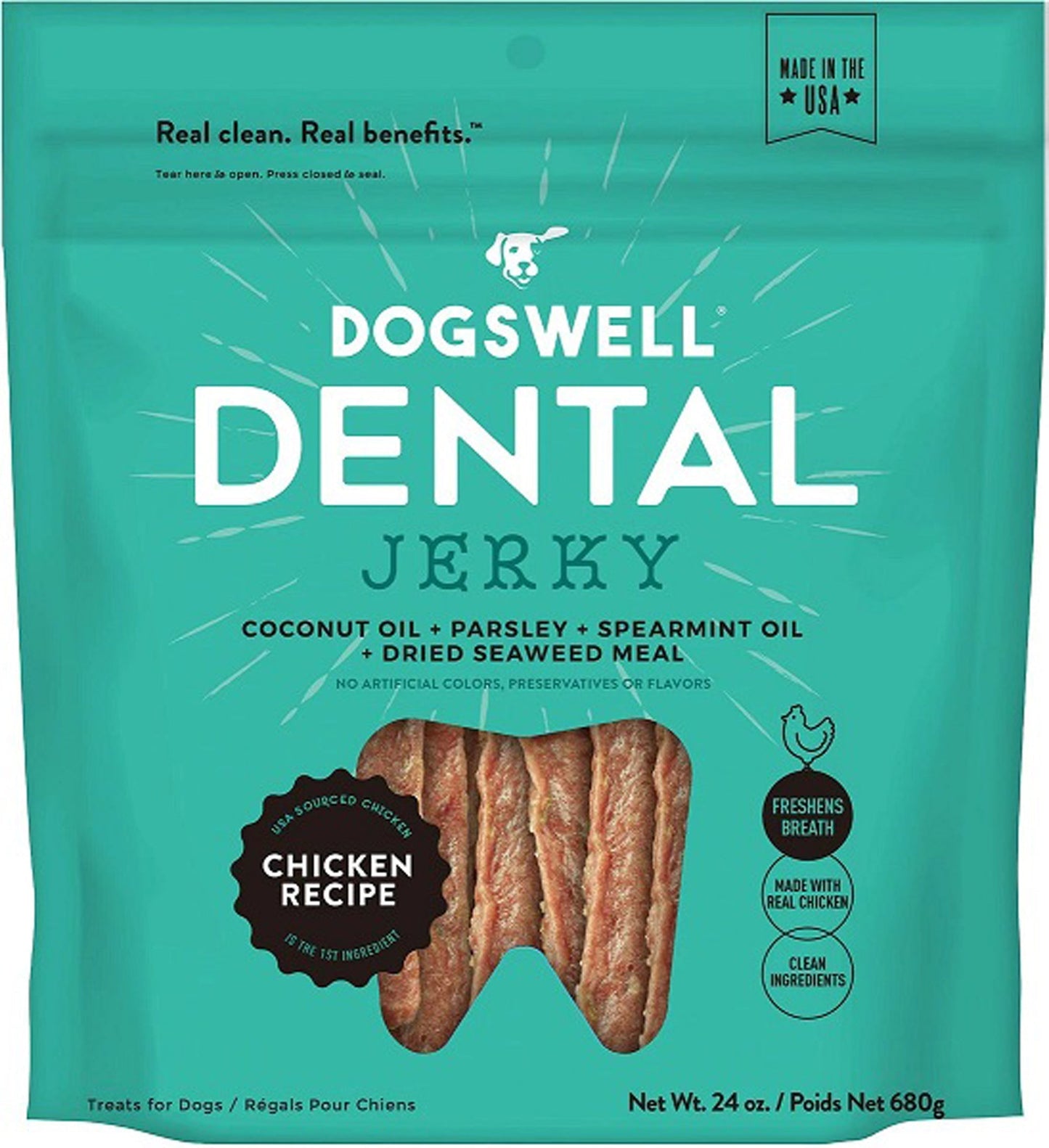Dogswell Dog Dental Jerky Grain Free Chicken 24oz,