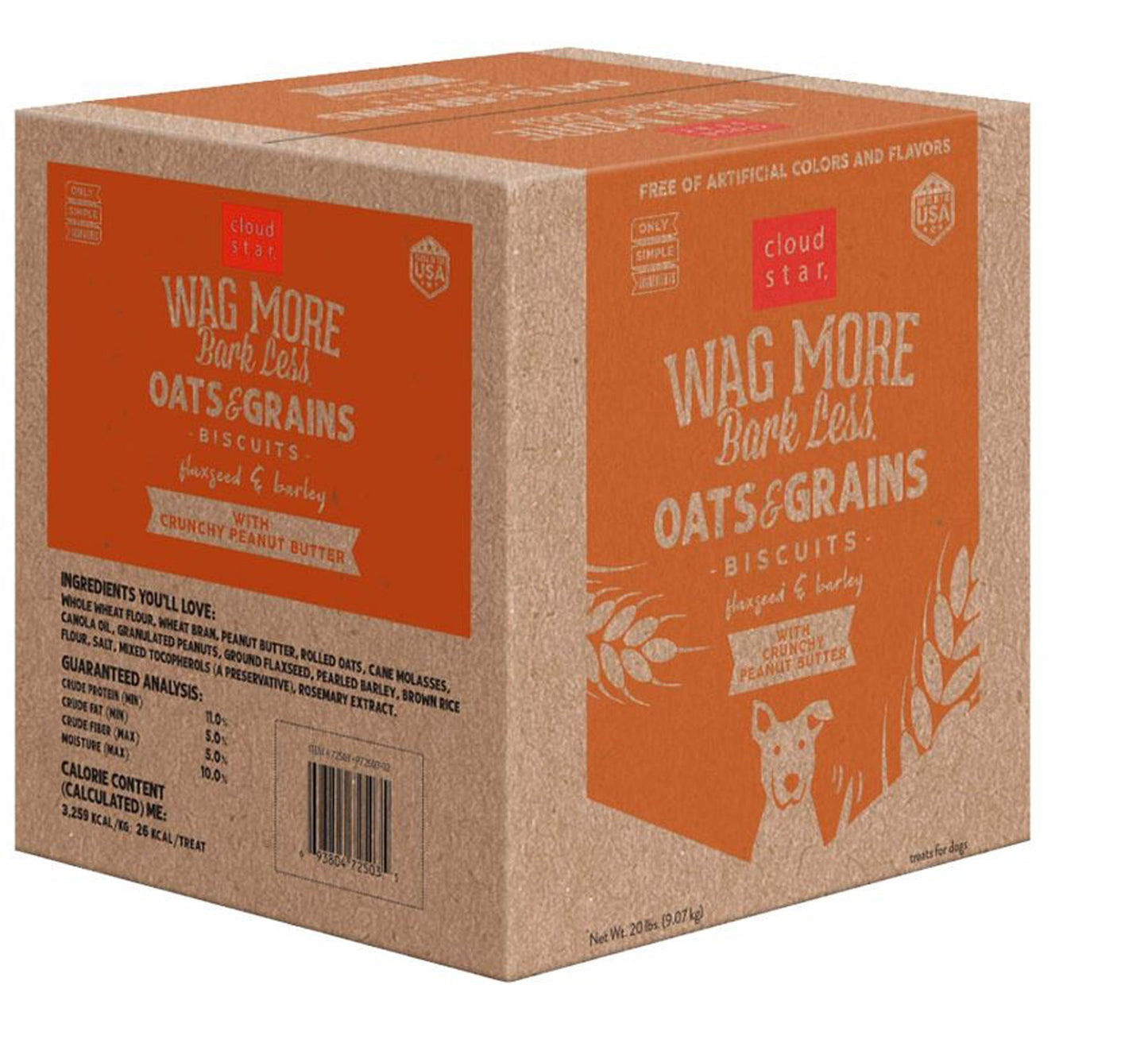 Wag More Dog Oven Baked Peanut Butter 20Lb,