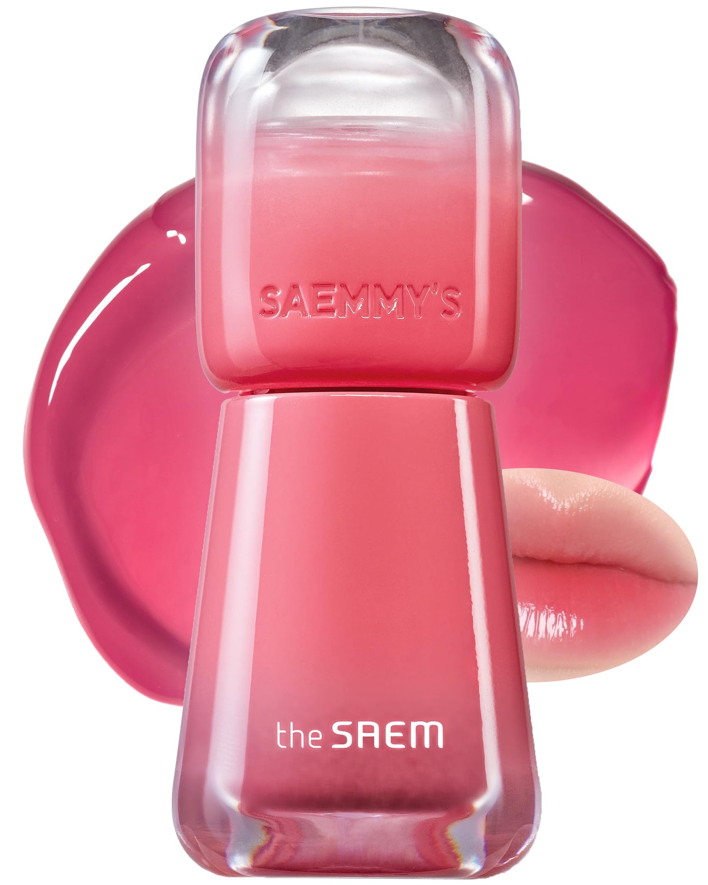THESAEM Saemmy's Ade Shot Tint - Korean Lip Titnt, Water Gel Lip Stain with Plump Glowy Moisturizing Finish, Buildable Radiant Gloss, Long-Lasting Comfort, 0.1 fl.oz. (03 Lychee Chamomile)