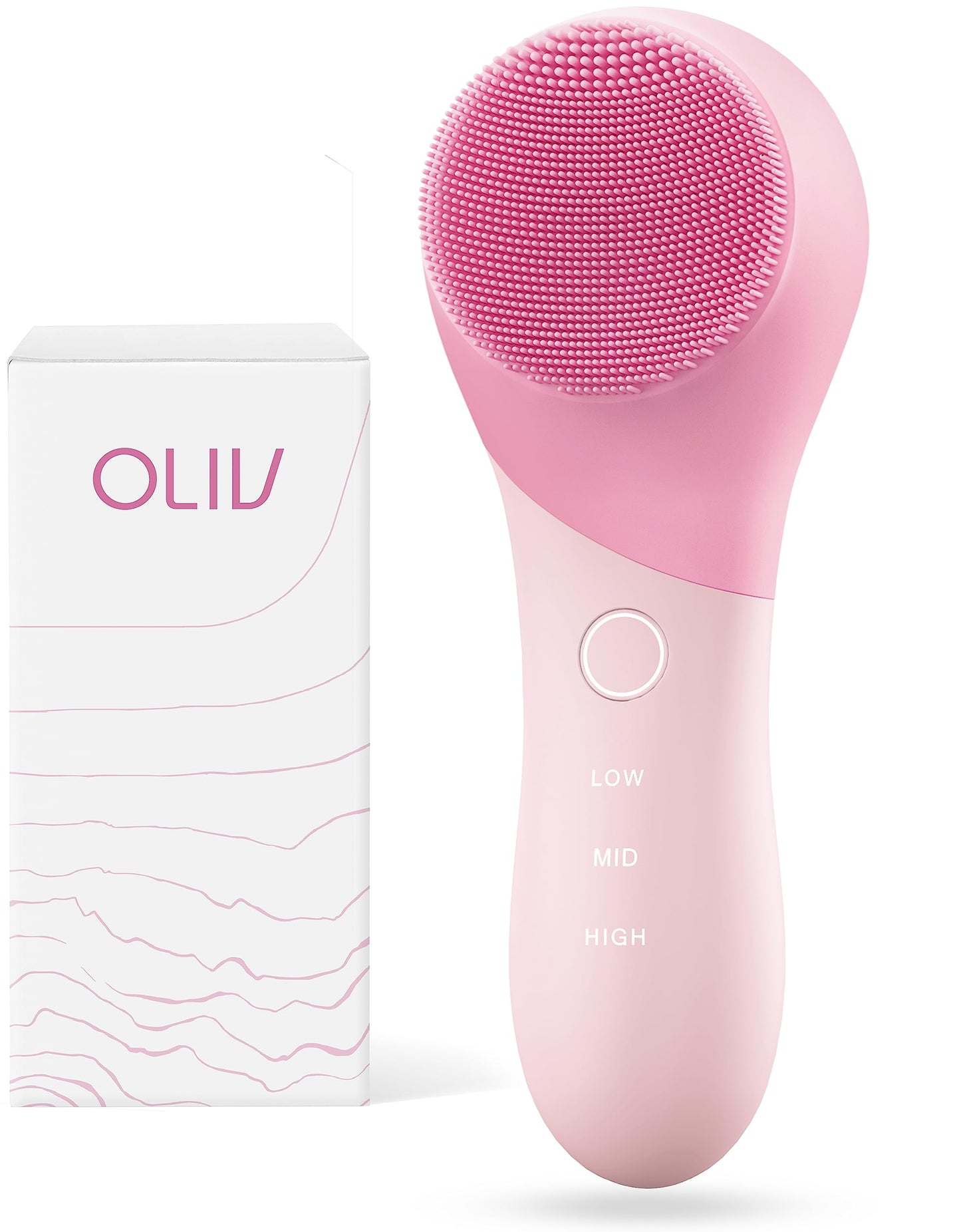 Oliv Facial Cleansing Brush - Sonic Exfoliate Face Cleaner Brush, Facial Cleanser Brush - Face Brush Cleanser Facial Brush - Face Wash Brush Face Washer Electric Face Scrubber Women Waterproof