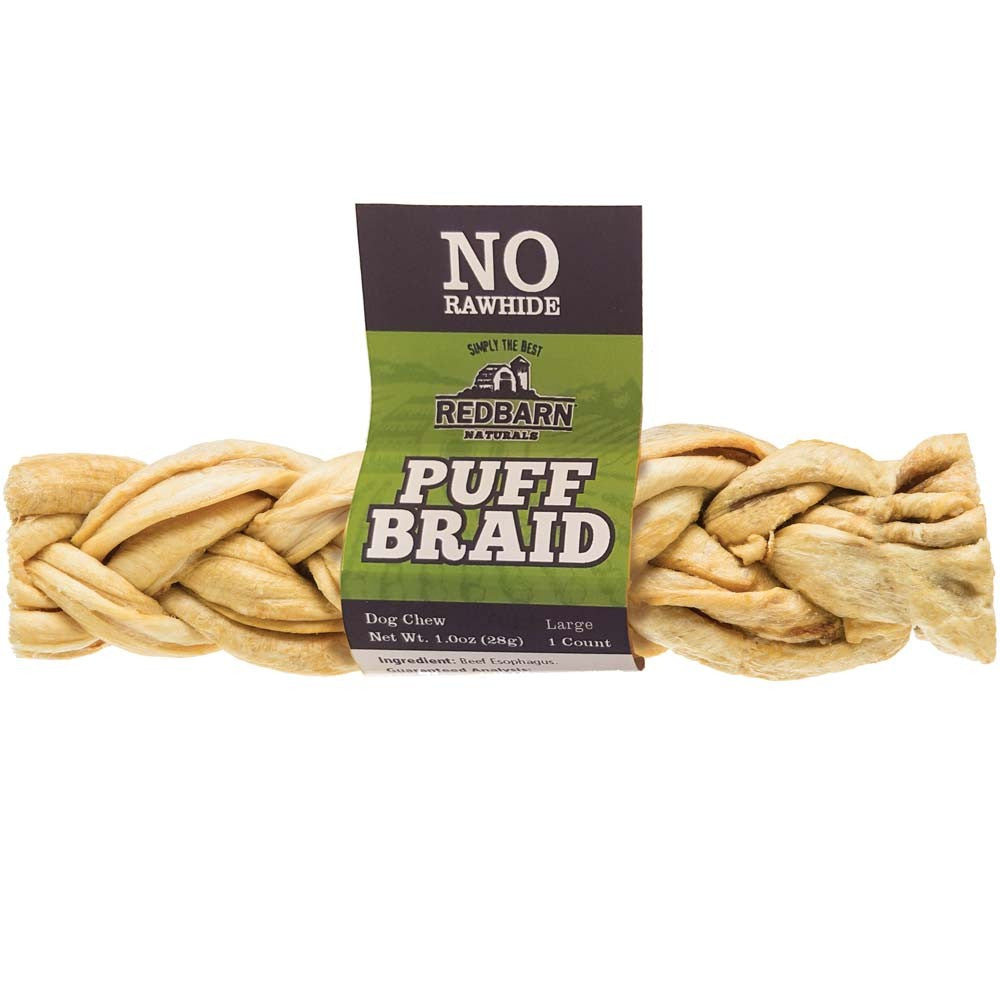 Redbarn Pet Products Puff Braid Dog Treat 10ea/10 ct, LG