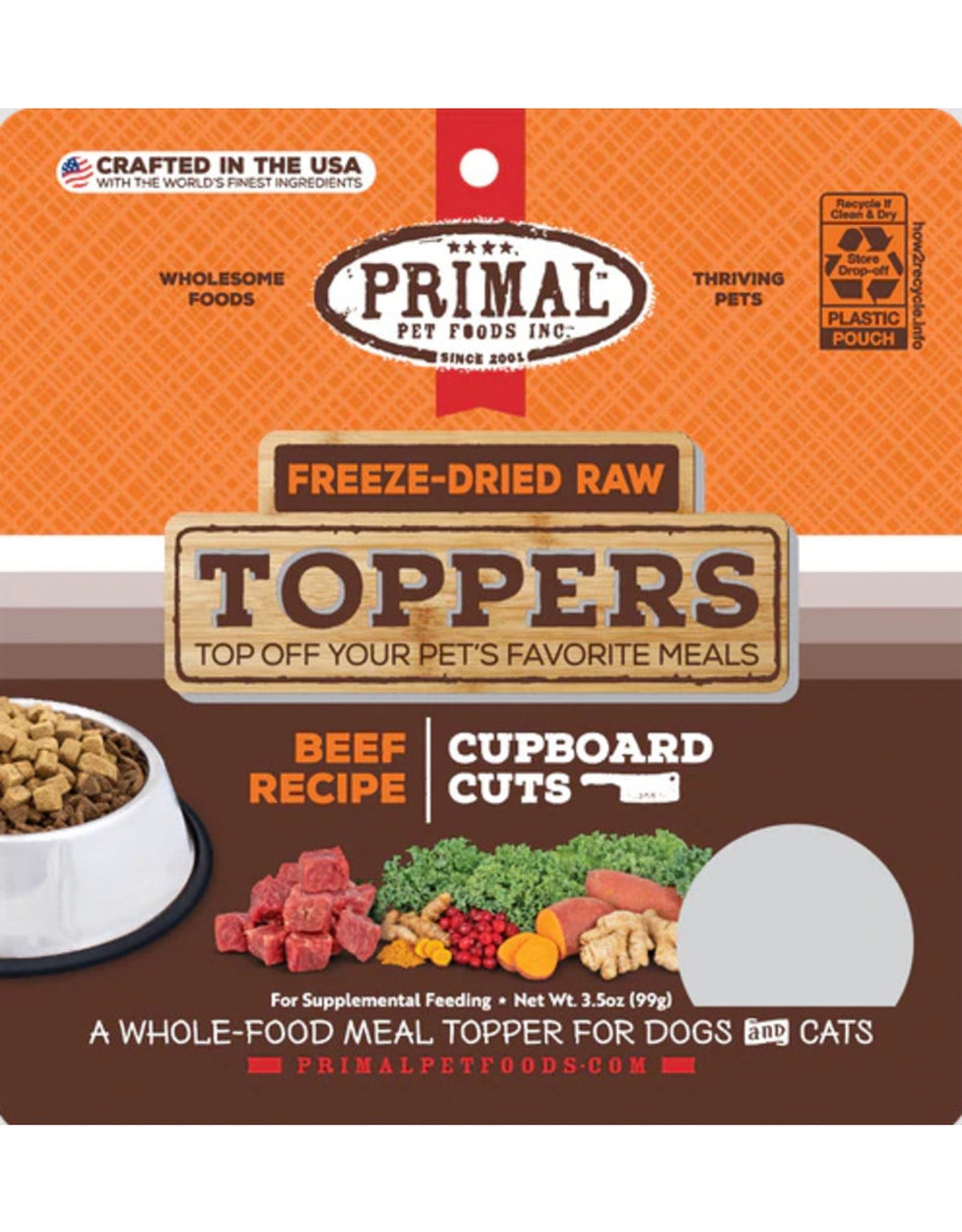 Primal Freeze Dried Cupboard Cuts Toppers Beef 18 oz,