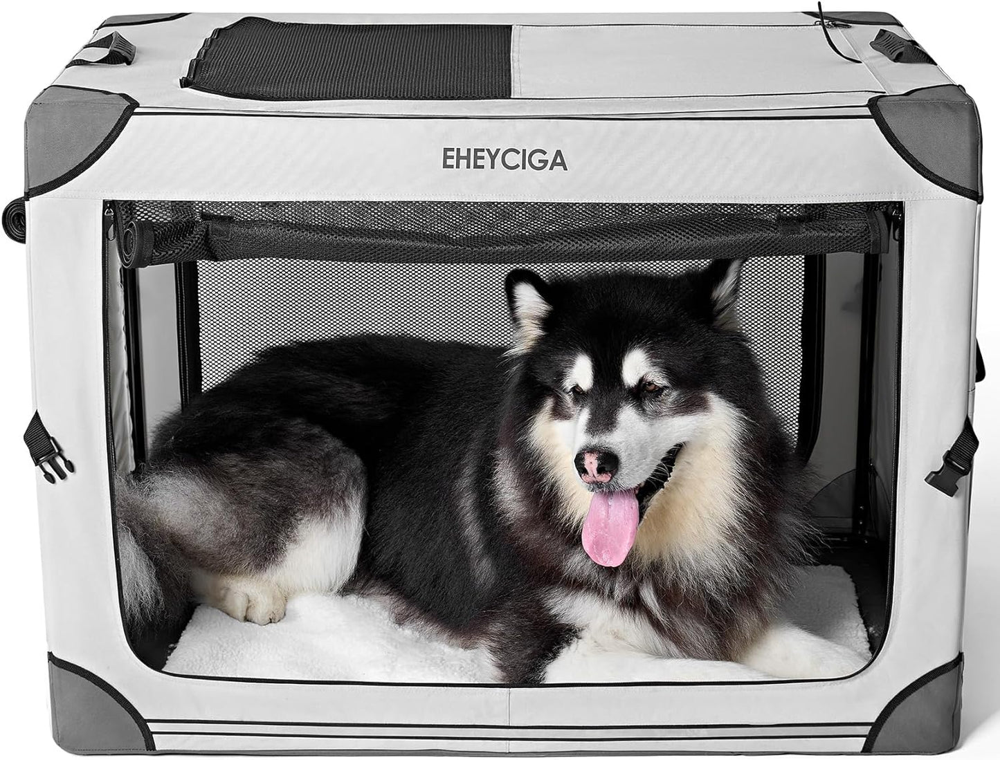 EHEYCIGA Collapsible Extra Large Dog Crate, 42 Inch Soft Portable - $65