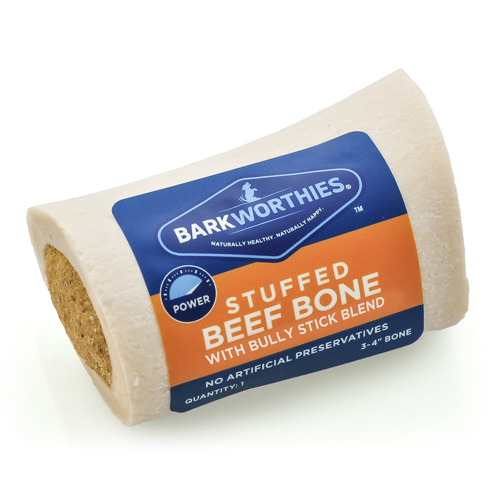 Barkworthies Shin Bone Stuffed With Bully Stick 1ea/3-4 in, 15 ct