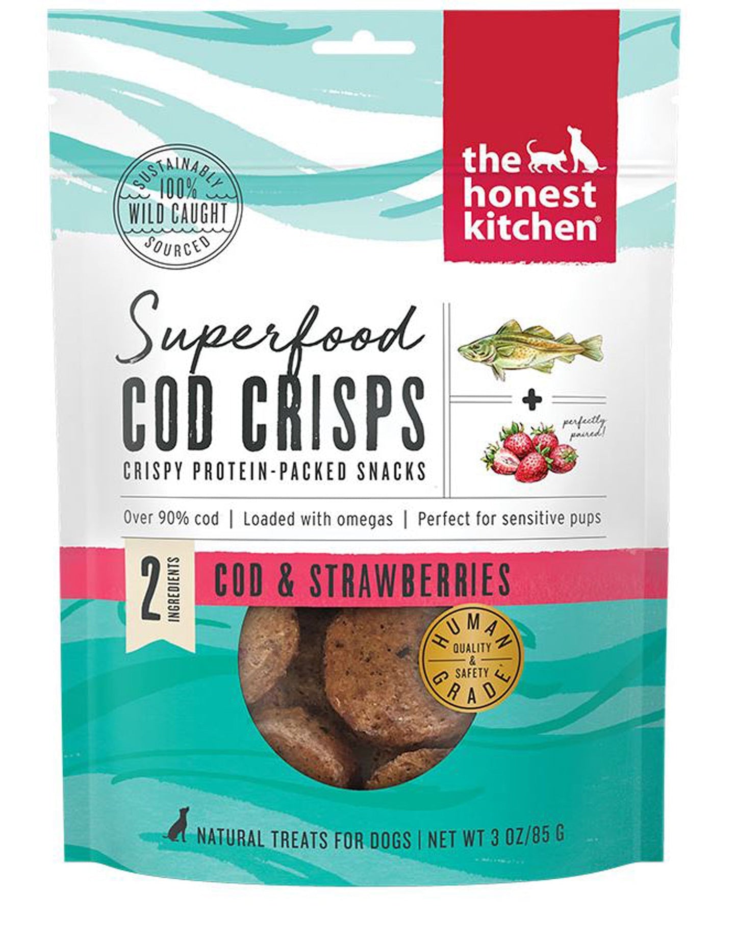 Honest Kitchen Dog Superfood Grain Free Cod Strawberry 3oz,