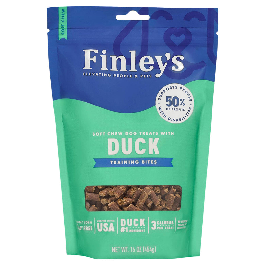 Finleys Dog Soft Chew Training Bites Duck 16oz,