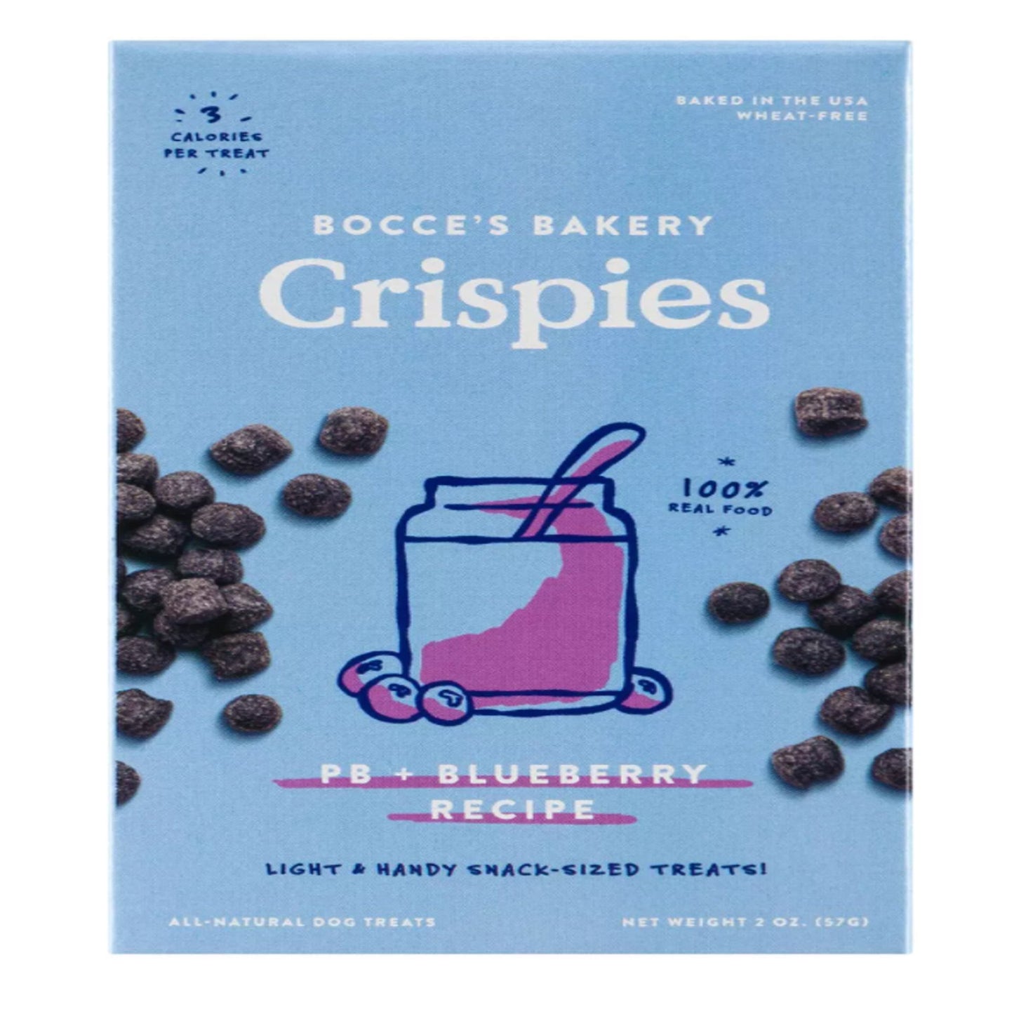 Bocces Dog Crispies Peanut Butter And Bulberry 2oz,