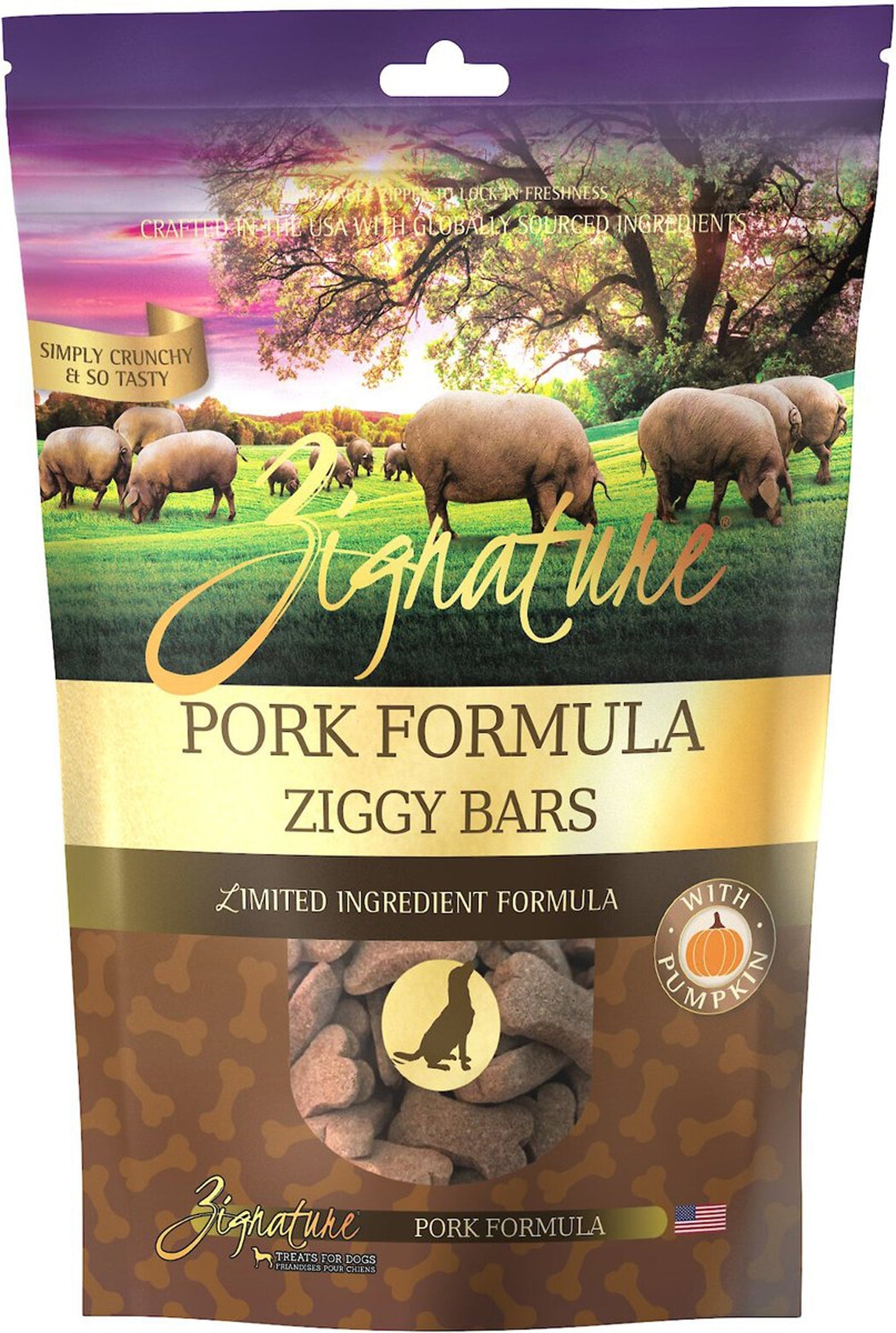 Zignature Dog Ziggy Bar Treat Pork 12oz,