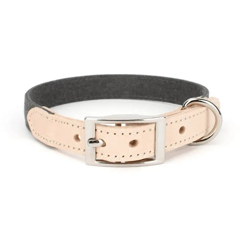 Custom Dog Leather Collar - Two Colored Design GROOMY