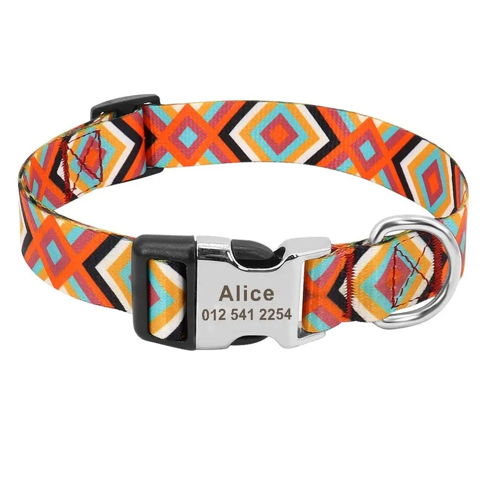 Custom Pet Collar w/ Patterns - Engrave Your Pet's ID GROOMY