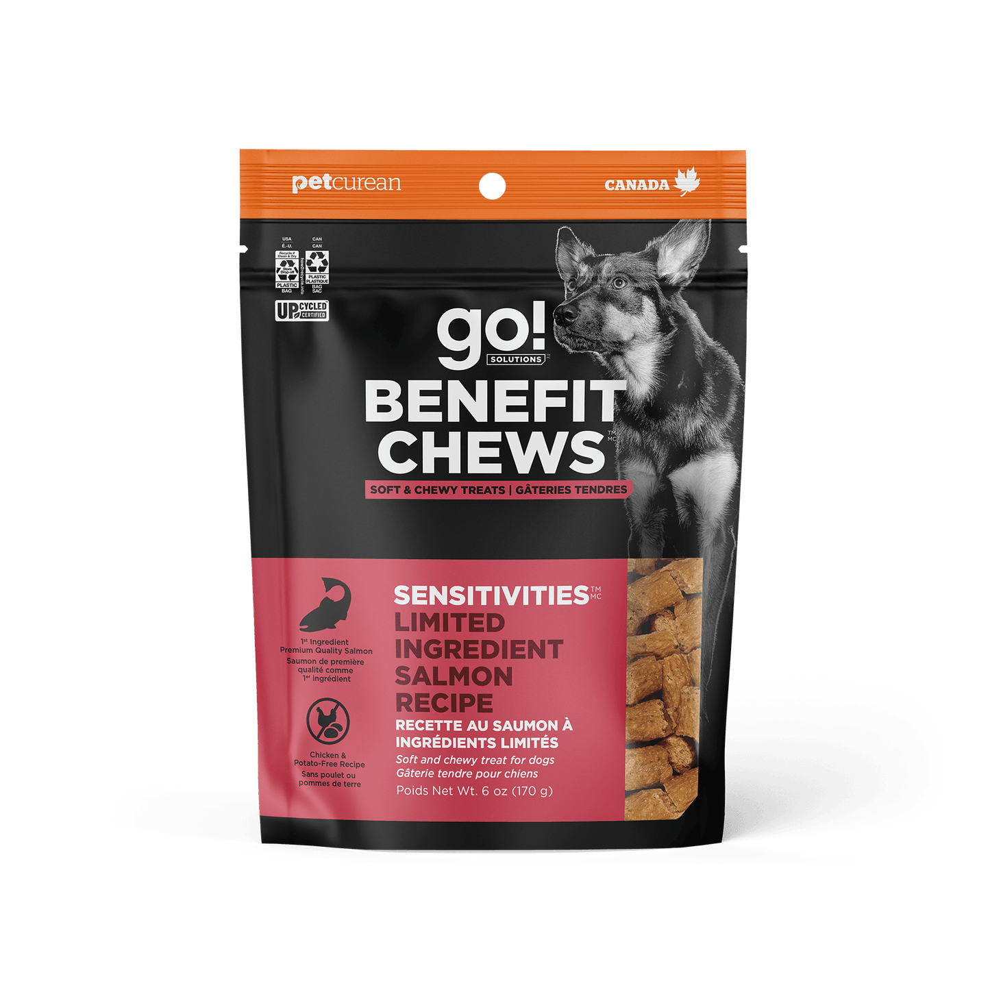 Go! Benefit Chews Sensitivities Limited Ingredient Soft and Chewy Treats Salmon Recipe For Dogs
