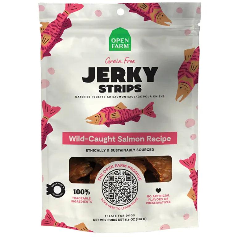 Open Farm Grain-Free Wild-Caught Salmon Jerky Strips Dog Treats