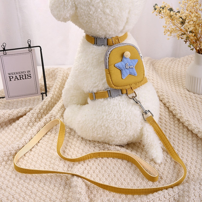 Dog and Cat Cartoon Star Seat Belt Backpack GROOMY