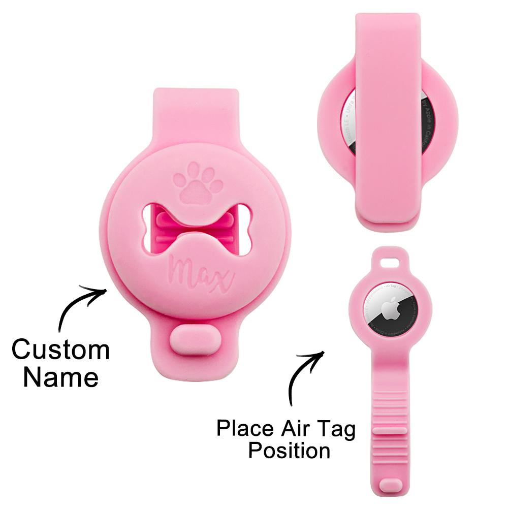 Custom Name Dog Air Tag Holder Silica Gel Collar Accessories