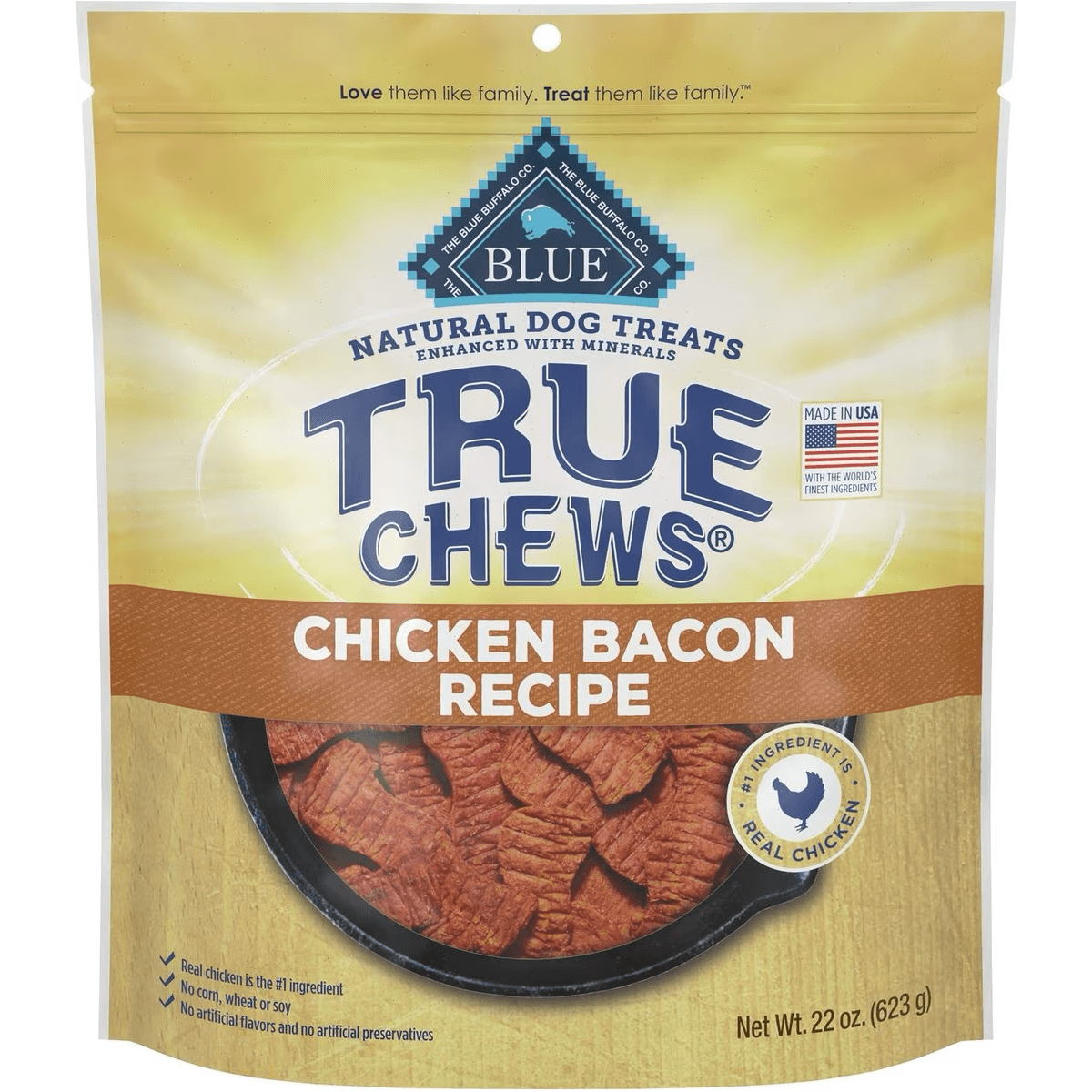 Blue True Chews Dog Treats Chicken Bacon