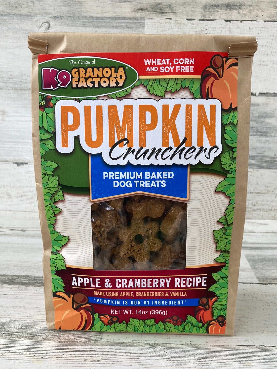K9 Granola Factory Pumpkin Crunchers Apple & Cranberry Treats 14oz