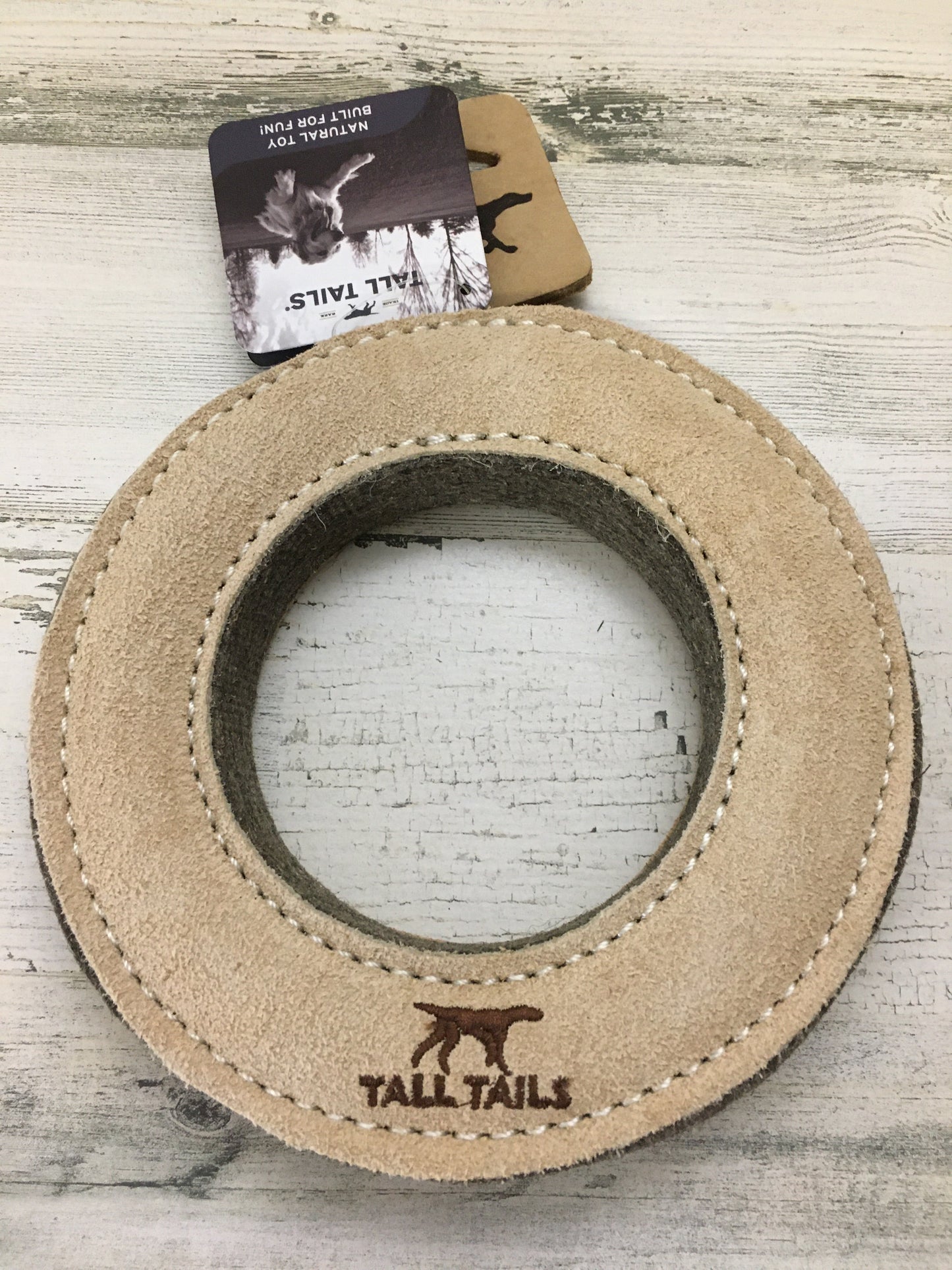 Tall Tails Natural Wool & Leather Ring Dog Toy, 7"