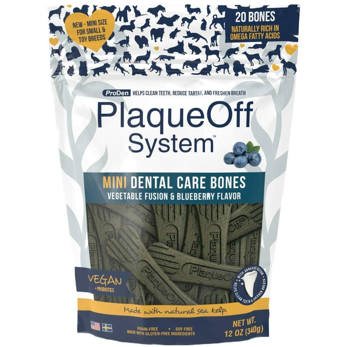 Plaque Off System Dental Vegetable & Blueberry Bones Mini