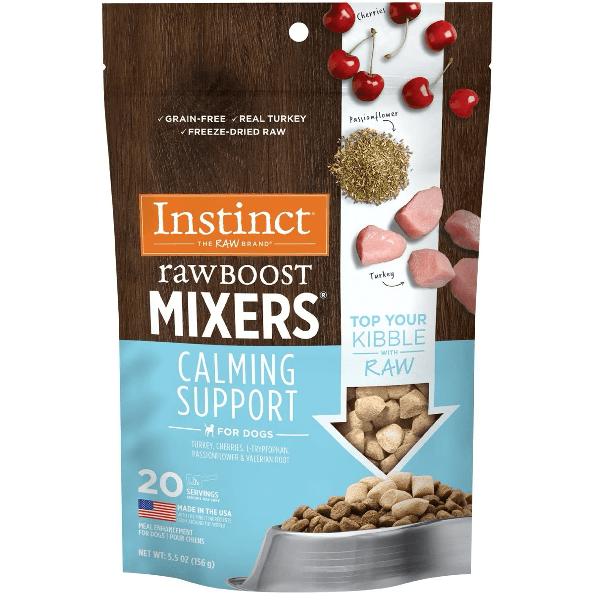 Instinct RawBoost Mixers Calming Support Grain-Free Freeze-Dried Dog Food Topper