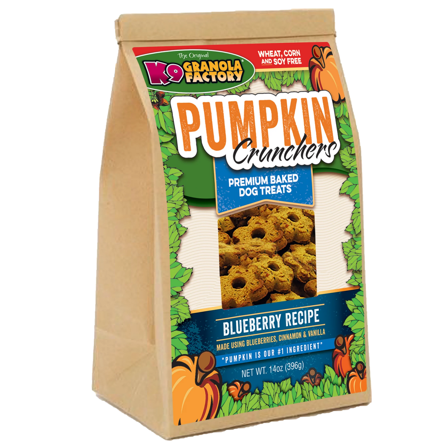 K9 Granola Factory Pumpkin Crunchers Blueberry Recipe Dog Treats 14oz