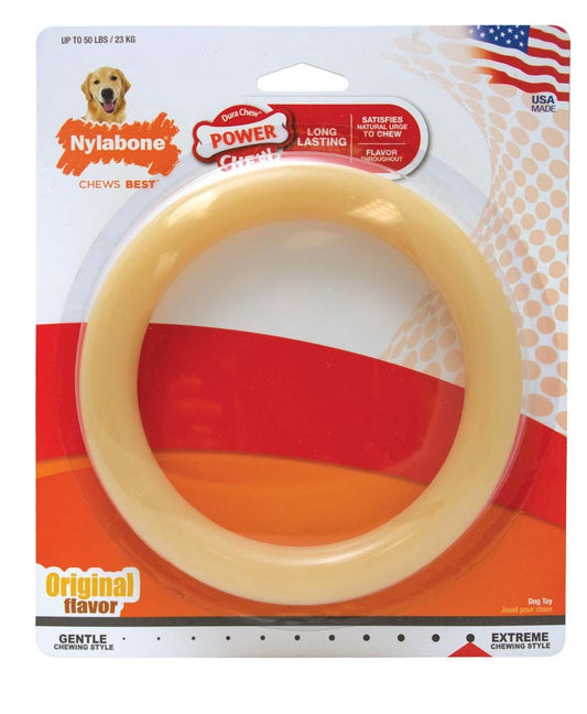 Nylabone Ring Power Chew Dog Toy Original 1ea/Large - Up To 50 lb