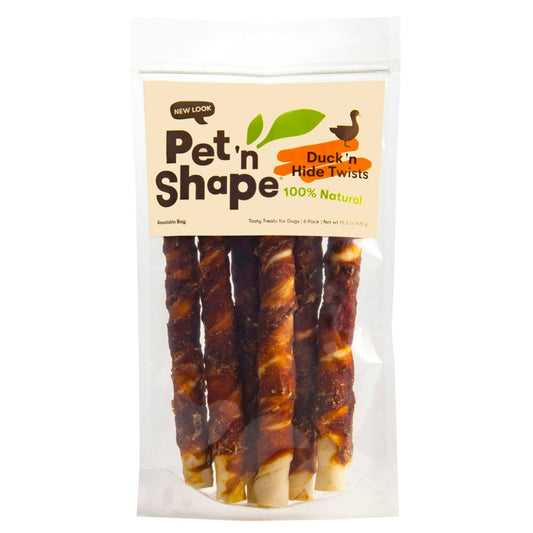 Pet 'N Shape Duck Hide Twists Dog Treats 1ea/15,3 oz, 6 pk