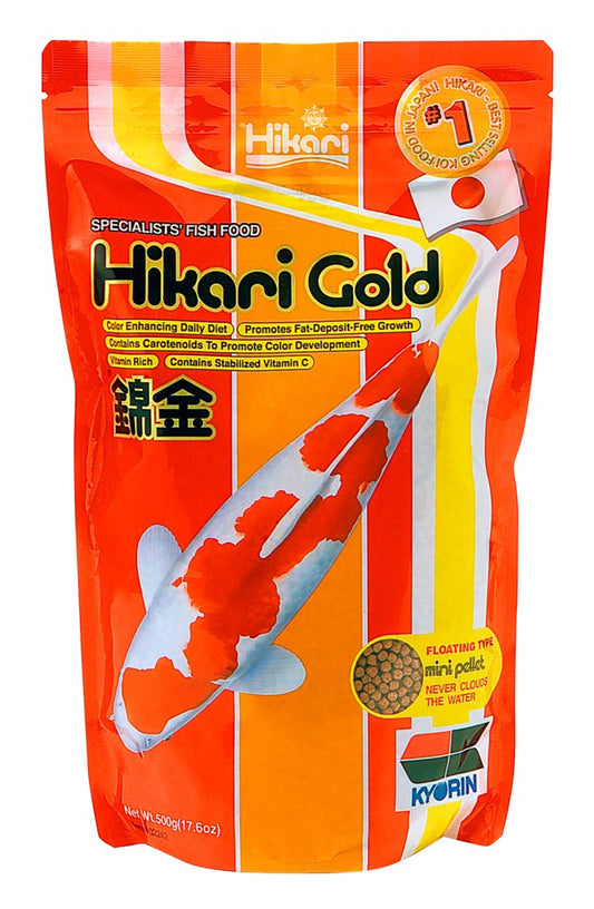 Hikari USA Gold Color Enhancing Pellet Fish Food for Koi and Pond Fishes 17,6 oz Mini