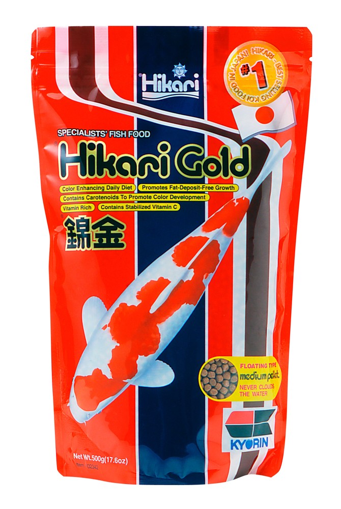 Hikari USA Gold Color Enhancing Pellet Fish Food for Koi and Pond Fishes 17,6 oz Medium