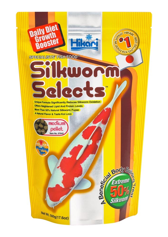 Hikari USA Silkworm Selects Color Boosting Pellet Fish Food for Koi 17,6 oz Medium