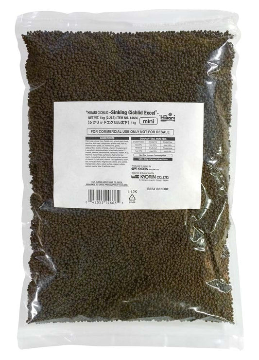 Hikari USA Cichlid Excel Sinking Pellets Fish Food 2,2 lb Mini
