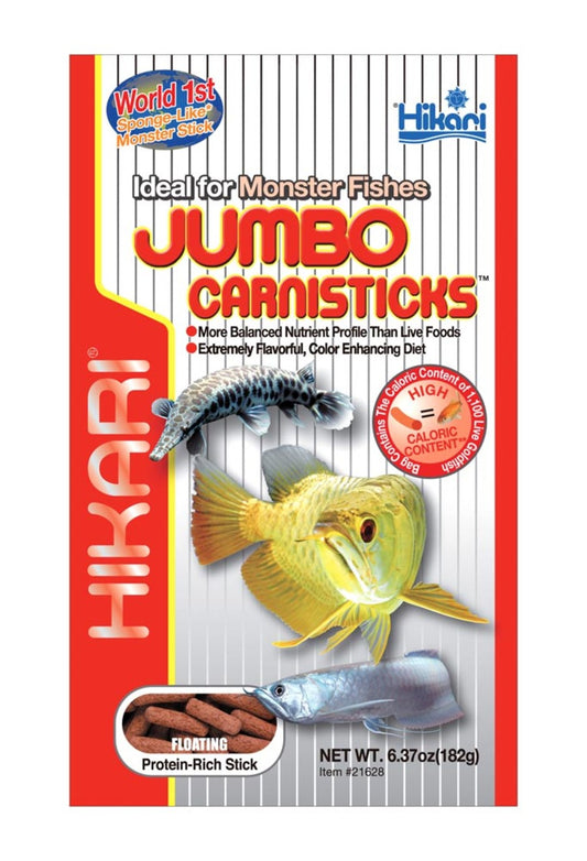Hikari USA Jumbo CarniSticks Floating Fish Food 6,37 oz Jumbo