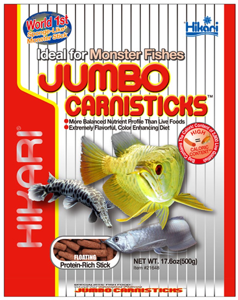 Hikari USA Jumbo CarniSticks Floating Fish Food 17,6 oz Jumbo